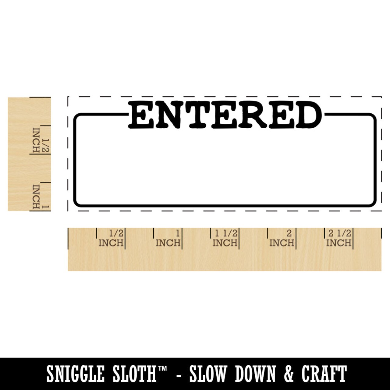 Entered Blank Box for Date Signature Self-Inking Rubber Stamp Ink Stamper for Business Office